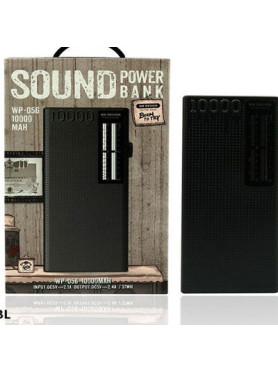 WK WP-056 Power Bank 10000mAh με 2 Θύρες USB-A Μαύρο
