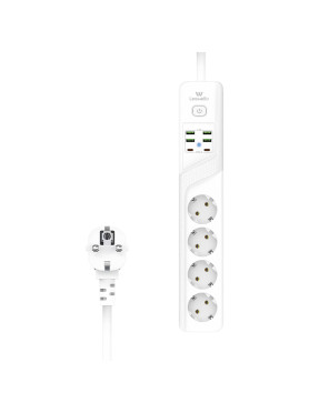 Leewello Πολύπριζο με 4 USB-A και 2 USB-C Κωδικός: 783071-Λευκό