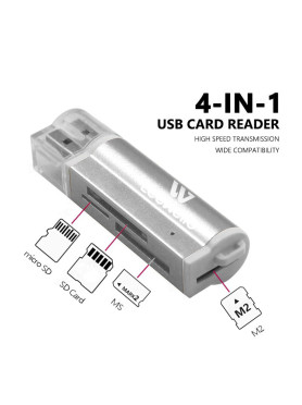 Leewello YPX-039 Card Reader USB 3.0 για SD/microSD/MemoryStick Ασημί
