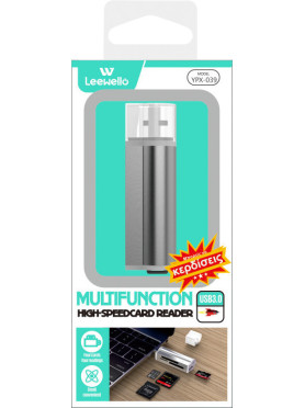 Leewello YPX-039 Card Reader USB 3.0 για SD/microSD/MemoryStick Ασημί
