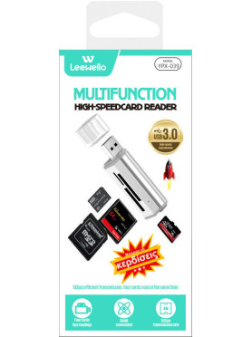 Leewello YPX-039 Card Reader USB 3.0 για SD/microSD/MemoryStick Ασημί