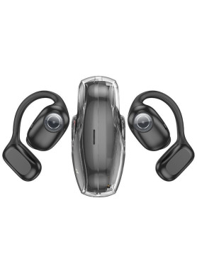 Hoco EA3 Talent Open Ear Bluetooth Handsfree Ακουστικά με Θήκη Φόρτισης Μαύρα