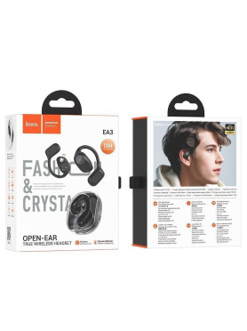 Hoco EA3 Talent Open Ear Bluetooth Handsfree Ακουστικά με Θήκη Φόρτισης Μαύρα