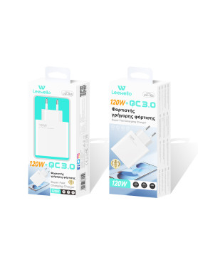 Leewello Φορτιστής Χωρίς Καλώδιο με Θύρα USB-A 120W Λευκός (LW-165)