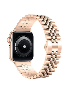 Leewello LW-374 Λουράκι Ανοξείδωτο Ατσάλι Rose Gold (Apple Watch 38/40/41/42mm)