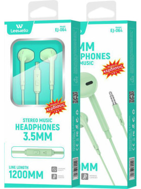 Leewello EJ-064 Earbuds Handsfree με Βύσμα 3.5mm Πράσινο