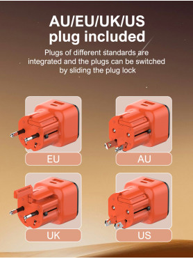 Ldnio Φορτιστής με Θύρα USB-A και Θύρα USB-C και Καλώδιο USB-C - USB-C 45W Πορτοκαλί (Q2420)