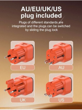 Ldnio Φορτιστής με Θύρα USB-A και Θύρα USB-C και Καλώδιο USB-C - USB-C 45W Πορτοκαλί (Q2420)