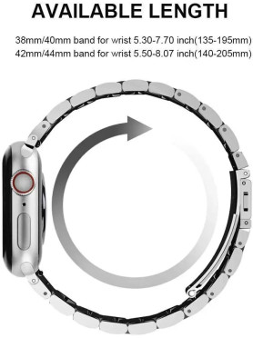 Leewello LW-375 Λουράκι Ανοξείδωτο Ατσάλι Silver (Apple Watch 44/45/46mm/Ultra 49mm)