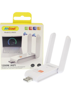 Ασύρματος Usb Αντάπτορας Δικτύου Κεραία Wifi 5ghz Ac1200 Dual Band 866mbps 802.11ac Λευκό