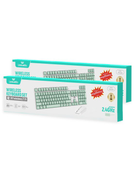 Leewello YPX-035 Ασύρματο Σετ Πληκτρολόγιο & Ποντίκι Ελληνικό Πράσινο