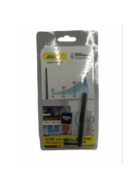 Andowl Q-A220B Αντάπτορας Δικτύου USB με Ασύρματη Σύνδεση Wi-Fi 900Mbps και Αποσπώμενη Κεραία