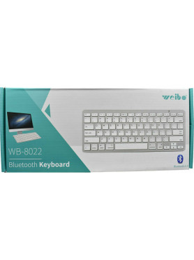 Weibo WB-8022 Ασύρματο Bluetooth Πληκτρολόγιο Αγγλικό US Λευκό