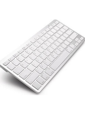 Weibo WB-8022 Ασύρματο Bluetooth Πληκτρολόγιο Αγγλικό US Λευκό
