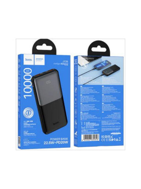 Hoco J136 Sirui Power Bank 10000mAh 22.5W με 2 Θύρες USB-A και Θύρα USB-C Μαύρο