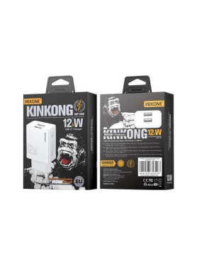 WK Φορτιστής Χωρίς Καλώδιο με 2 Θύρες USB-A 12W Λευκός (WP-U58)