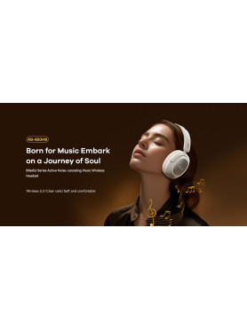 Remax RB-850HB Ασύρματα Bluetooth Over Ear Ακουστικά με 100 ώρες Λειτουργίας Λευκά
