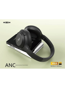 Moxom Mx Wl42 Ακουστικά Μαύρο Ασύρματα Bluetooth Over Ear Ακουστικά με 9 ώρες Λειτουργίας Μαύρα
