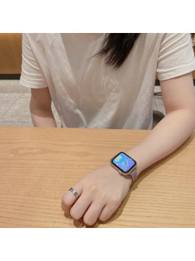 Leewello LW-373 Λουράκι Ανοξείδωτο Ατσάλι Silver/Purple (Apple Watch 44/45/46mm/Ultra 49mm)