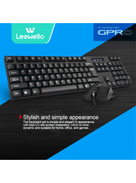 Leewello YPX-036 Σετ Πληκτρολόγιο & Ποντίκι Ελληνικό Γκρι