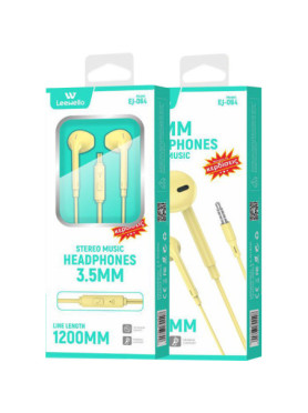 Leewello EJ-064 Earbuds Handsfree με Βύσμα 3.5mm Κίτρινο