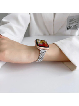Leewello LW-380 Λουράκι Ανοξείδωτο Ατσάλι Ασημί (Apple Watch 38/40/41/42mm)