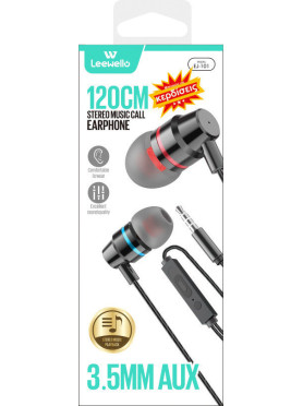 Leewello EJ-101 In-ear Handsfree με Βύσμα 3.5mm Μαύρο