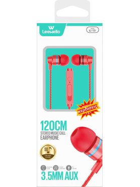 Leewello EJ-101 In-ear Handsfree με Βύσμα 3.5mm Κόκκινο