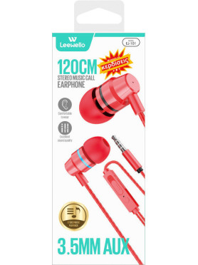 Leewello EJ-101 In-ear Handsfree με Βύσμα 3.5mm Κόκκινο