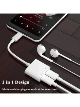 Leewello Μετατροπέας USB-C male σε USB-C / 3.5mm male Λευκό