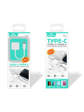 Leewello Μετατροπέας USB-C male σε USB-C / 3.5mm male Λευκό