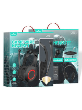 Leewello EJ-032 Over Ear Gaming Headset με σύνδεση 2x3.5mm Κόκκινο
