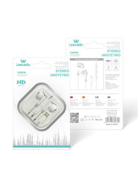 Lw-e10 Lightning Flat Ear Ενσυρματα Στερεοφωνικα Ακουστικα Λευκο 1.2m