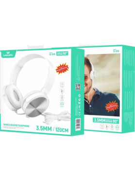 Leewello EJ-026 Ενσύρματα Over Ear Ακουστικά Λευκά