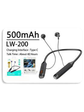 Leewello LW-200 In-ear Bluetooth Handsfree Ακουστικά με Αντοχή στον Ιδρώτα Μαύρα