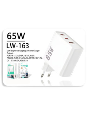 Leewello Φορτιστής Χωρίς Καλώδιο 65W Λευκός (Lw-163)