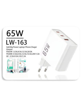 Leewello Φορτιστής Χωρίς Καλώδιο 65W Λευκός (Lw-163)