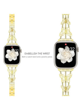 Leewello LW-378 Λουράκι Ανοξείδωτο Ατσάλι Χρυσό (Apple Watch 38/40/41/42mm)