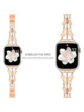 Leewello LW-378 Λουράκι Ανοξείδωτο Ατσάλι Ροζ Χρυσό (Apple Watch 38/40/41/42mm)