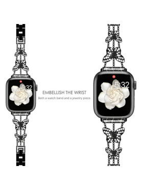 Leewello LW-378 Λουράκι Ανοξείδωτο Ατσάλι Μαύρο (Apple Watch 38/40/41/42mm)