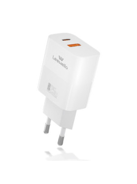 Leewello Φορτιστής με Θύρα USB-A και Θύρα USB-C και Καλώδιο USB-C 25W Λευκός (CDQ20)