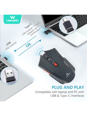 Leewello YPX-043 Ασύρματο Gaming Ποντίκι Μαύρο
