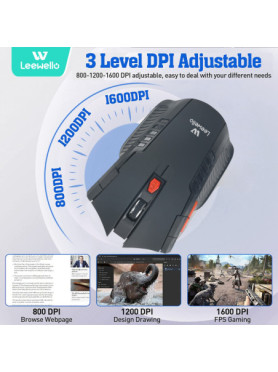 Leewello YPX-043 Ασύρματο Gaming Ποντίκι Μαύρο