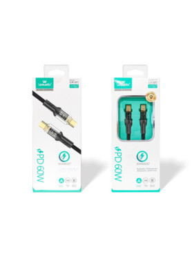 Leewello USB 2.0 Cable USB-C male - USB-C 60W Μαύρο 1m (783210-ΜΑΥΡΟ)