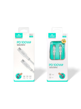 Leewello USB 2.0 Cable USB-C male - USB-C 100W Λευκό 1m (783223-ΛΕΥΚΟ)