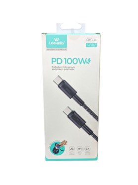 Leewello USB 2.0 Cable USB-C male - USB-C 100W Λευκό 1m (783223-ΛΕΥΚΟ)