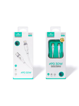 Leewello Lw-225 USB-C to Lightning Cable 30W Λευκό 1m (783215)