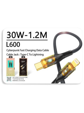 Xipin USB-C to Lightning Cable 30W Μαύρο 1.2m