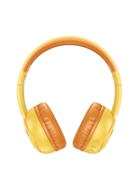 Hoco W60 Rhyme Ασύρματα / Ενσύρματα Παιδικά On Ear Ακουστικά με 28 ώρες Λειτουργίας Κίτρινα