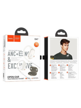 Hoco EA7 Suerte Open Ear Bluetooth Handsfree Ακουστικά με Θήκη Φόρτισης Λευκά